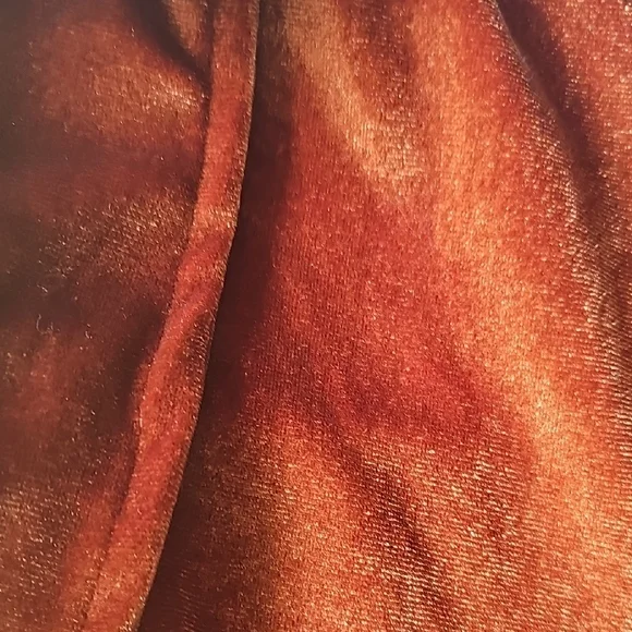 Rust Velvet Long Cardigan JACKET - Picture 3 of 3